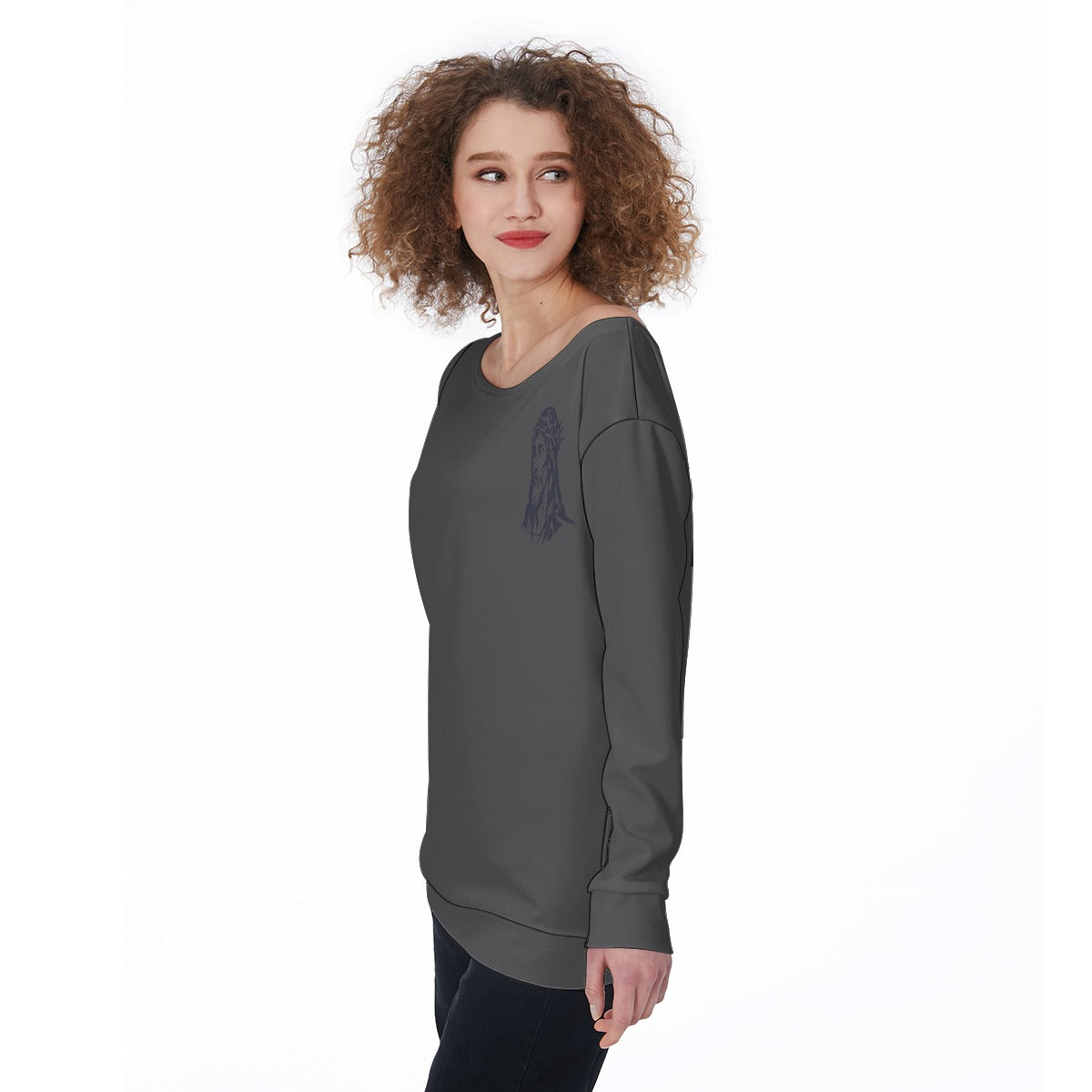 All-Over Print Women's Off-Shoulder Sweatshirt