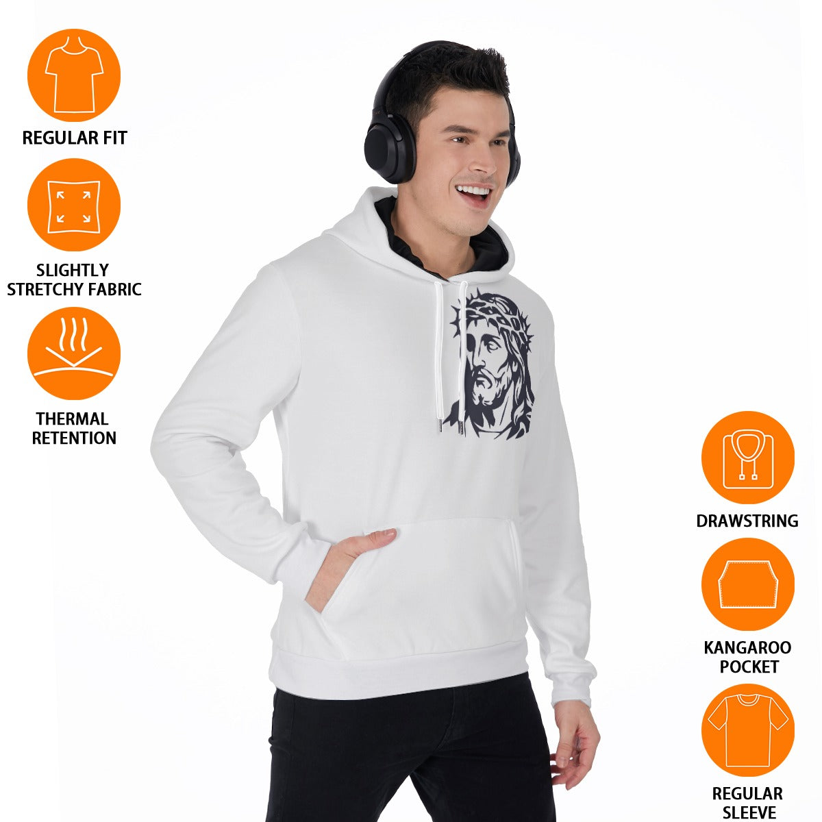 All-Over Print Men's Thicken Pullover Hoodie